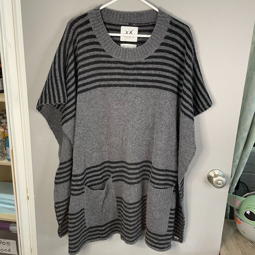 Banjo and Matilda Womens OSFA Merino Wool and Cashmere Pancho Throwover